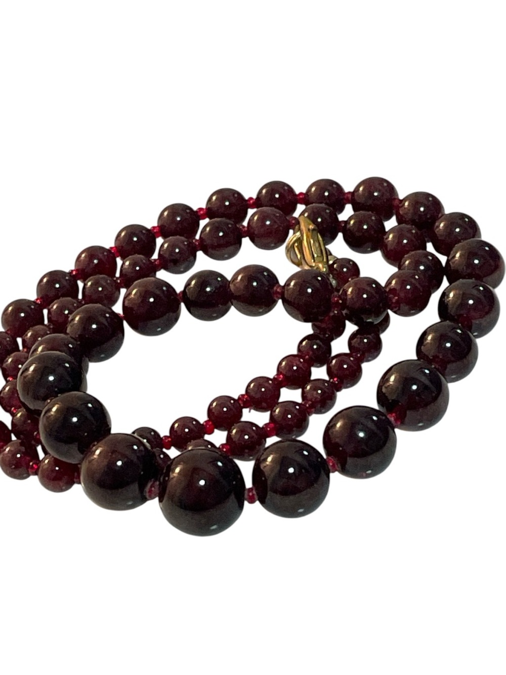 Vintage Garnet Necklace 20” Long